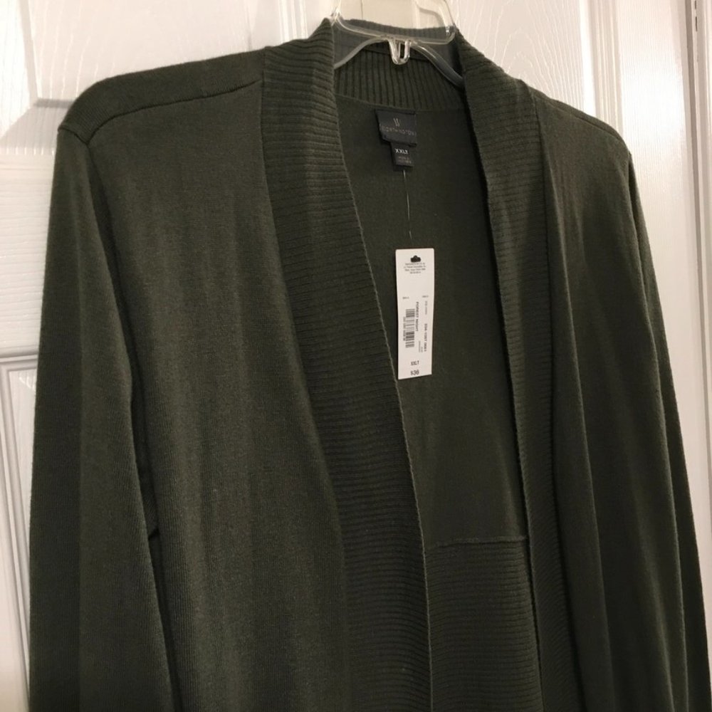 Worthington Green Open Front Cardigan Sz XXLT - Picture 4 of 7